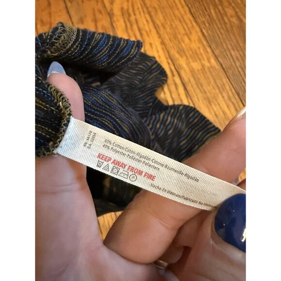 Free People Knit XS Multicolor Crop Top Short Sleeve Crewneck Cotton Blend - Picture 4 of 6